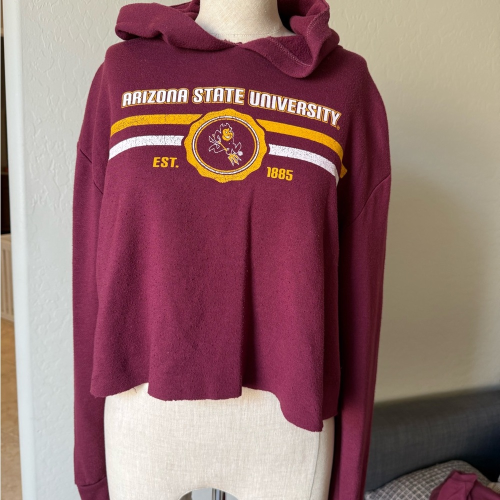 Arizona State University Burgundy Cropped Hoodie